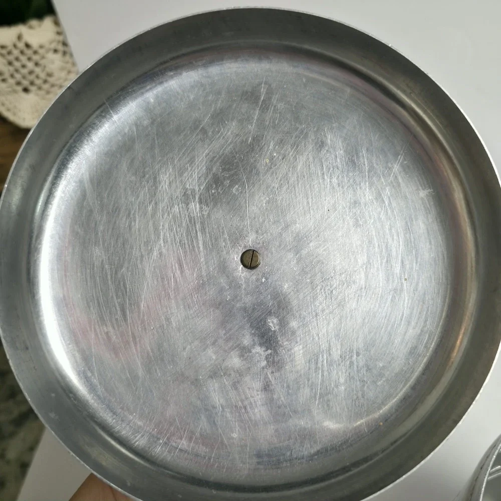 Vintage Mid Century Heller Hostess Ware Aluminum FLOUR Canister Italy Retro 50s